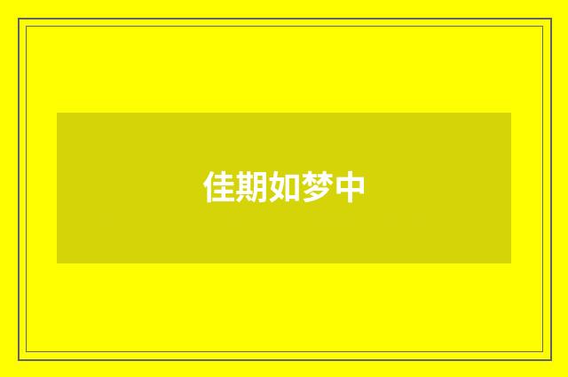 佳期如梦中