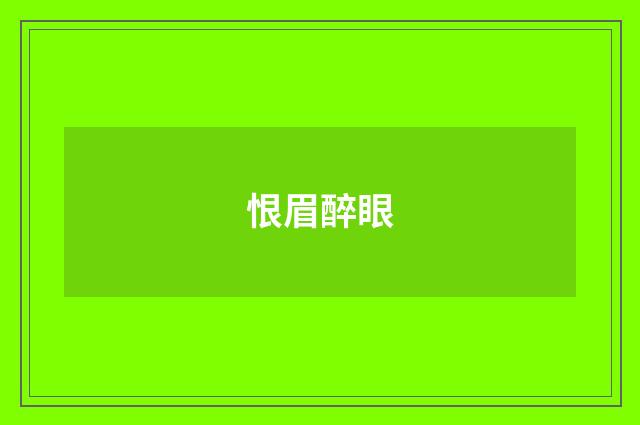 恨眉醉眼