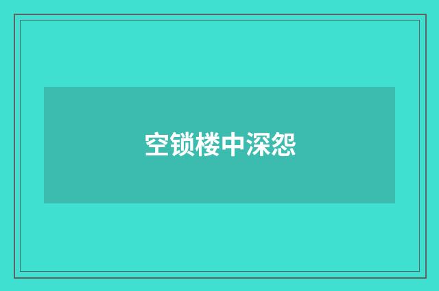 空锁楼中深怨