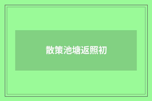 散策池塘返照初