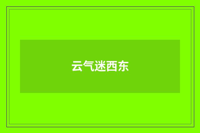 云气迷西东