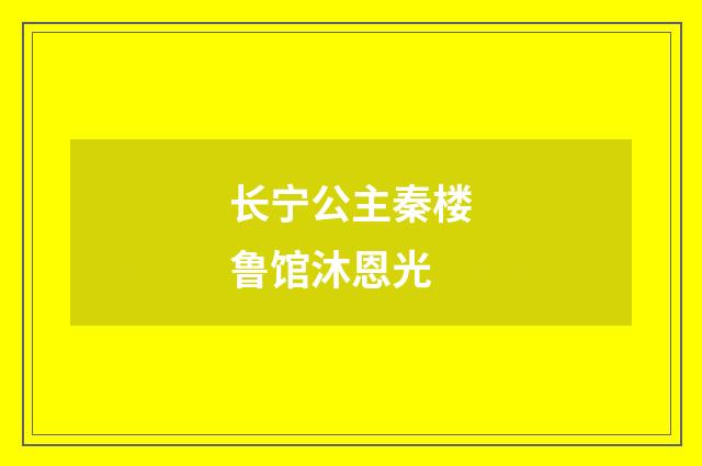 长宁公主秦楼鲁馆沐恩光