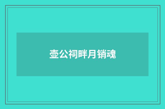 壶公祠畔月销魂