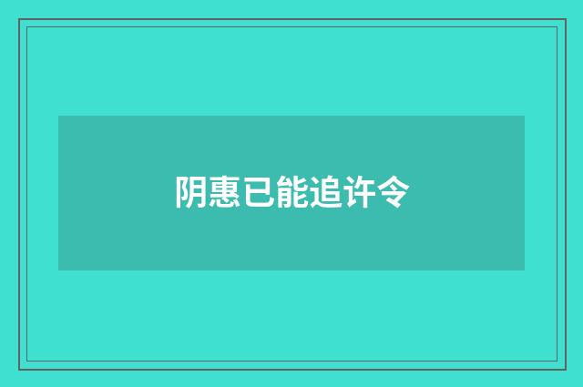 阴惠已能追许令