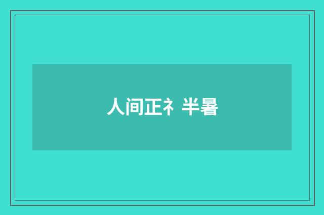 人间正礻半暑