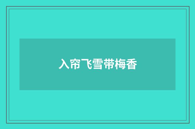 入帘飞雪带梅香