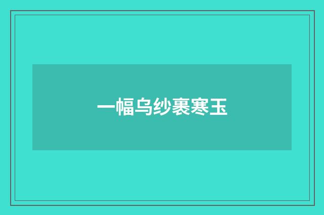 一幅乌纱裹寒玉