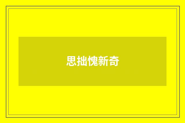 思拙愧新奇