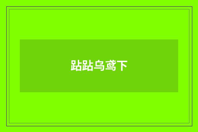 跕跕乌鸢下
