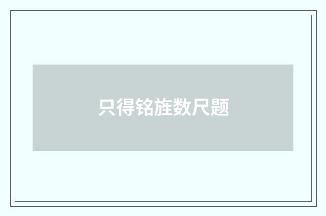 只得铭旌数尺题