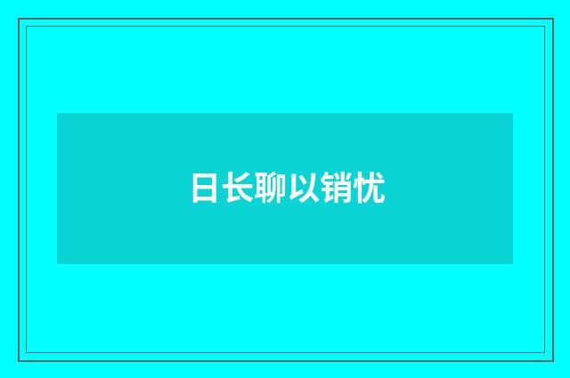 日长聊以销忧