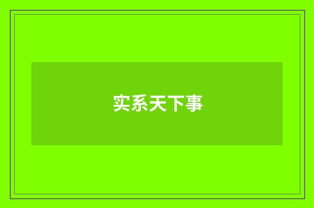 实系天下事