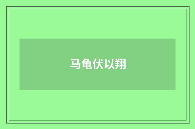 马龟伏以翔