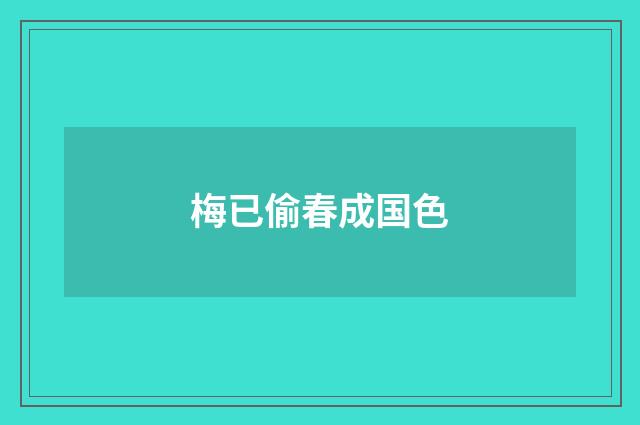 梅已偷春成国色