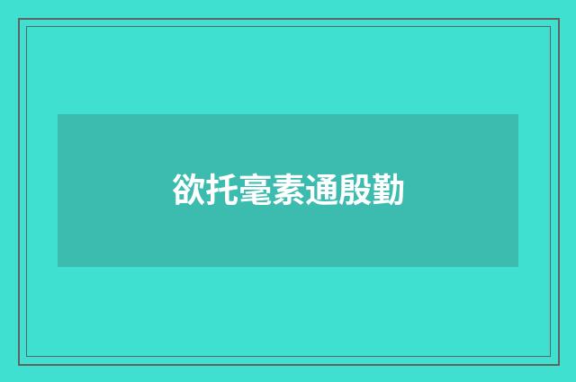 欲托毫素通殷勤