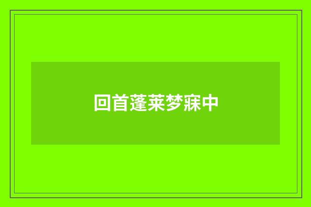 回首蓬莱梦寐中