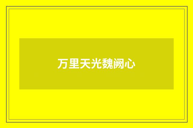万里天光魏阙心
