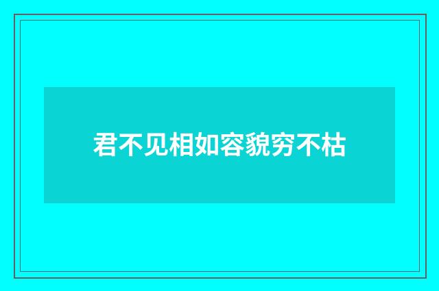 君不见相如容貌穷不枯