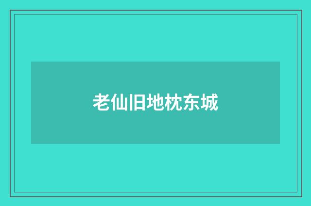 老仙旧地枕东城