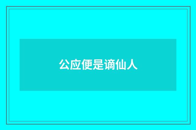 公应便是谪仙人