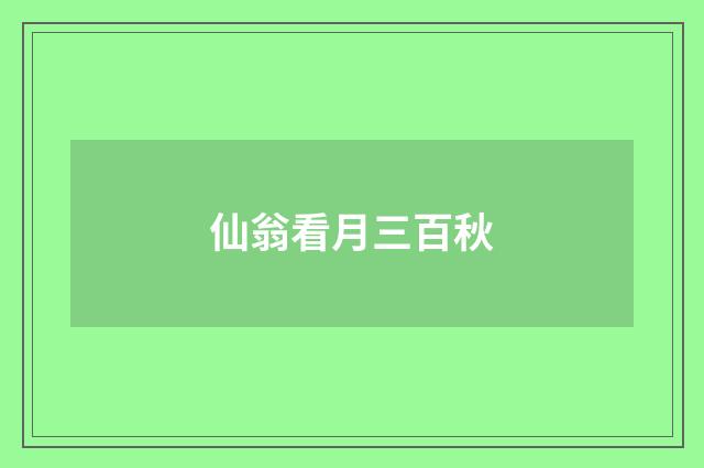 仙翁看月三百秋