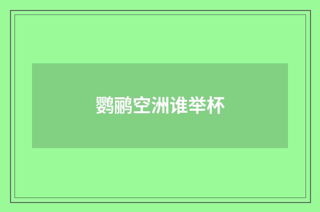 鹦鹂空洲谁举杯