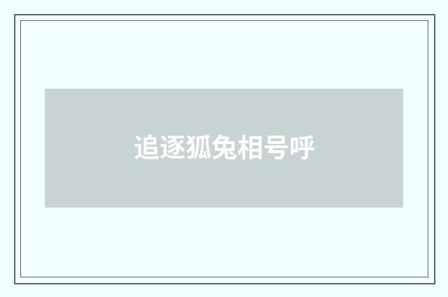追逐狐兔相号呼