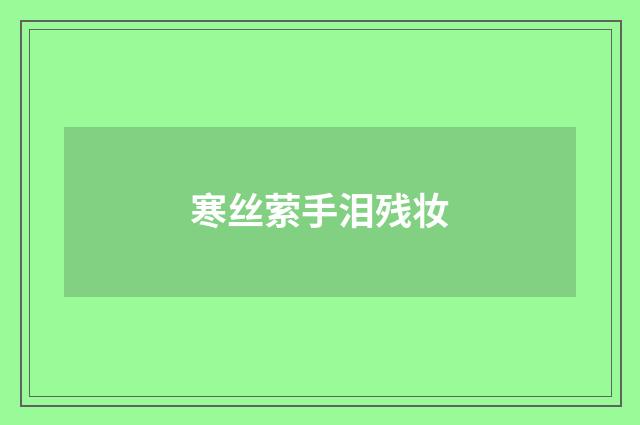 寒丝萦手泪残妆