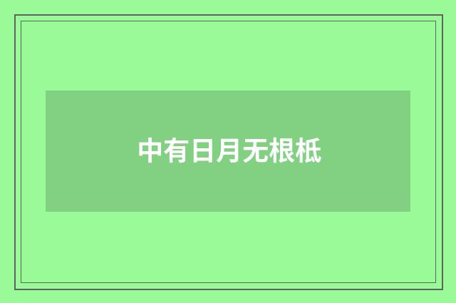 中有日月无根柢