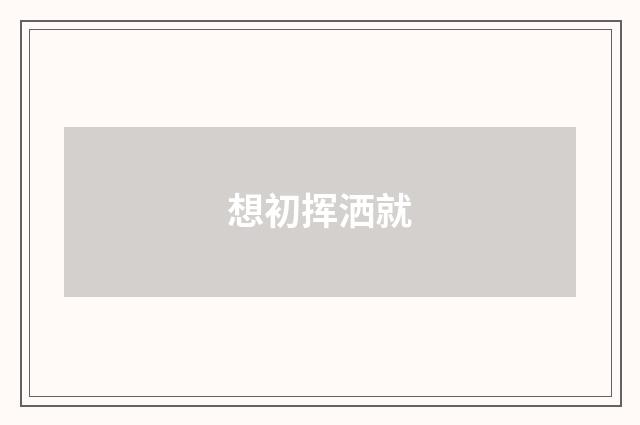 想初挥洒就
