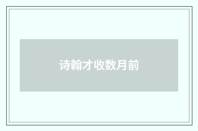 诗翰才收数月前