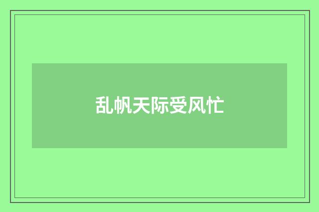 乱帆天际受风忙