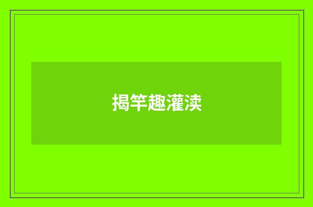 揭竿趣灌渎