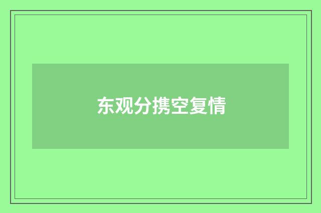 东观分携空复情