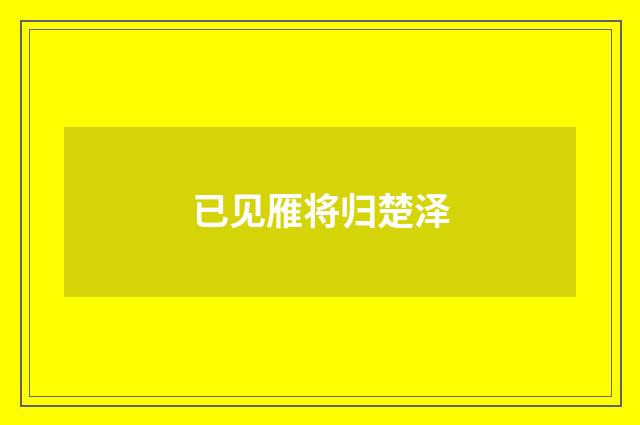 已见雁将归楚泽