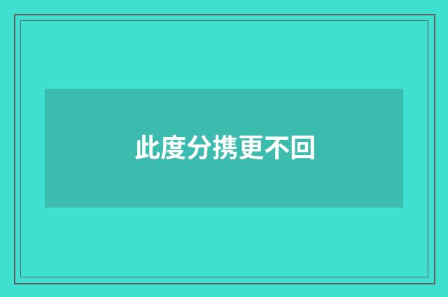 此度分携更不回