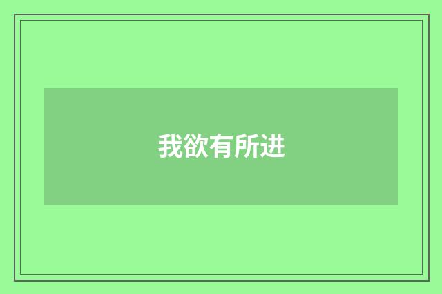 我欲有所进