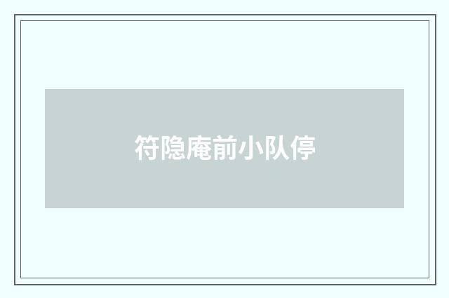 符隐庵前小队停