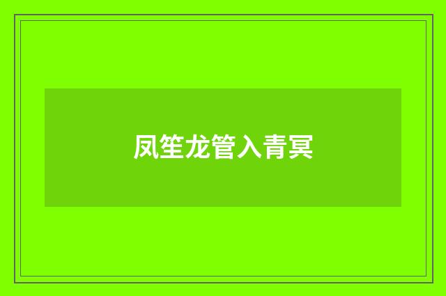 凤笙龙管入青冥