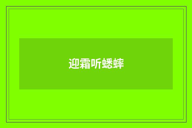 迎霜听蟋蟀