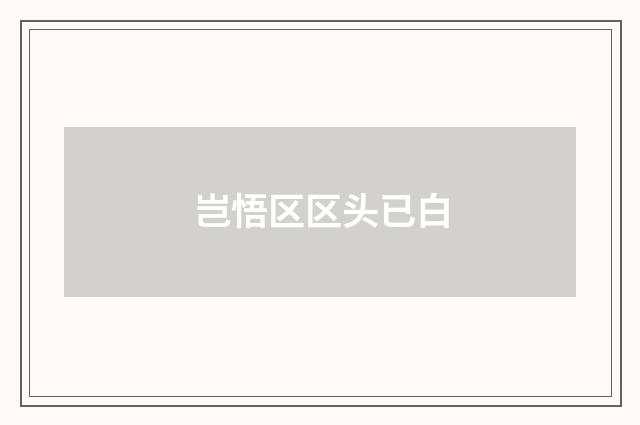 岂悟区区头已白