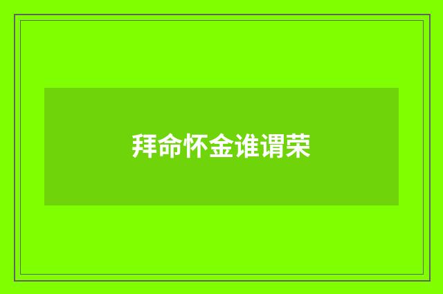 拜命怀金谁谓荣