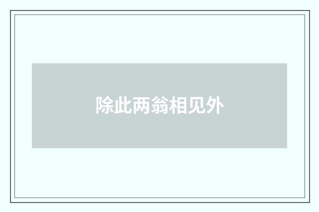 除此两翁相见外
