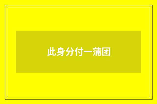 此身分付一蒲团