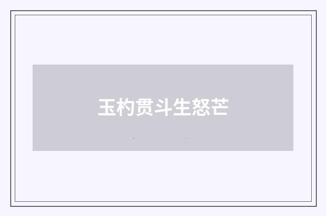 玉杓贯斗生怒芒
