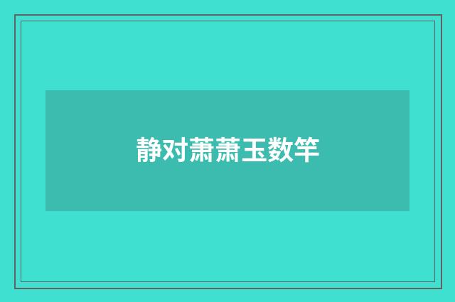 静对萧萧玉数竿