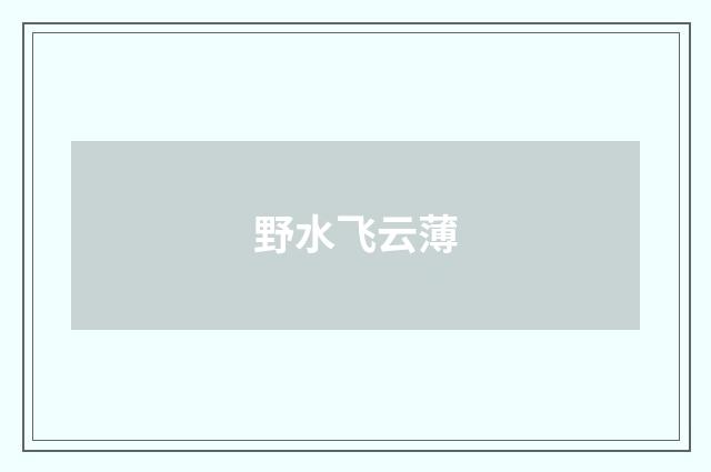 野水飞云薄