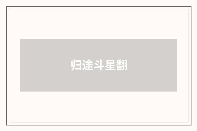 归途斗星翻