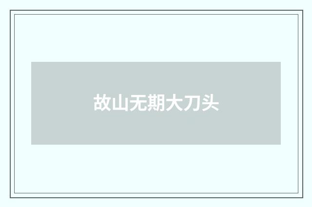 故山无期大刀头