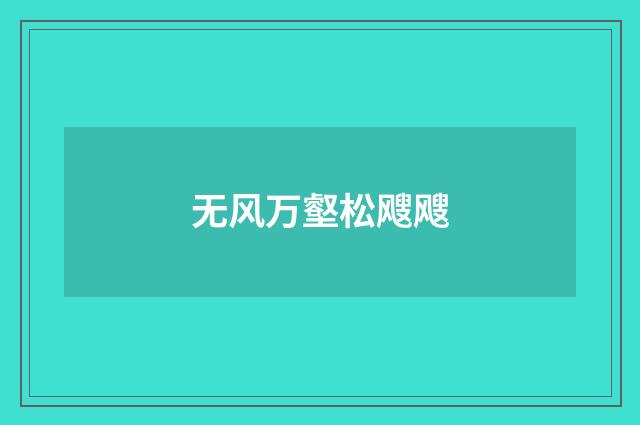 无风万壑松飕飕